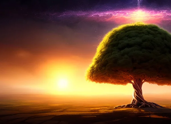 The Tree of Life is a symbol of life and rebirth. In this illustration, we see the creation itself, everything came from this tree that represents the connection between heaven and earth, also universal consciousness and the source of knowledge.