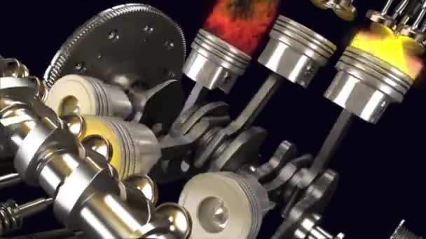 Dieselmotor, koppel, technologie, motor, transmissie — Stockvideo