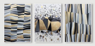Soyut sanat yağlı boya resim tarzı. Geometrik sanat tasarımı el boyaması çizimler, modern sanat duvarları duvar dekorasyonu, duvar kağıdı, duvar resmi, halı, resim asmak için kullanılabilir