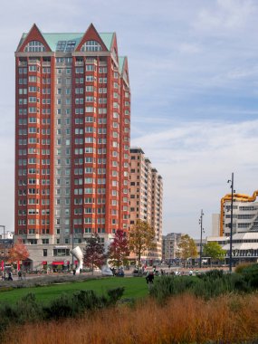  Rotterdam 'ın güzel ve modern şehrinin mimarisi ve şehir tasarımı