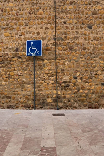 Senal Azul Discapacitados Casco Antiguo — 图库照片