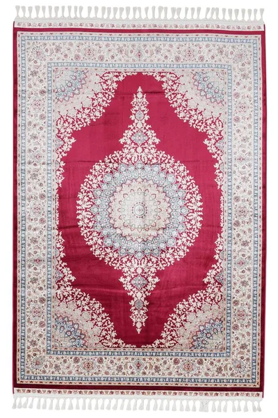 classic patterned machine rug on a white background