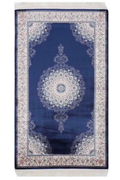 classic patterned machine rug on a white background