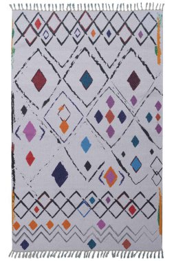 beyaz arkaplanda makine halısı