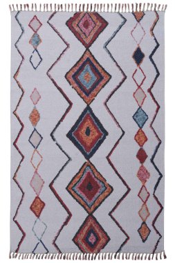 beyaz arkaplanda makine halısı