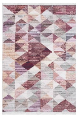 Beyaz arka planda klasik desenli makine halısı.