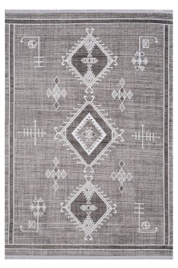 Beyaz arka planda klasik desenli makine halısı.