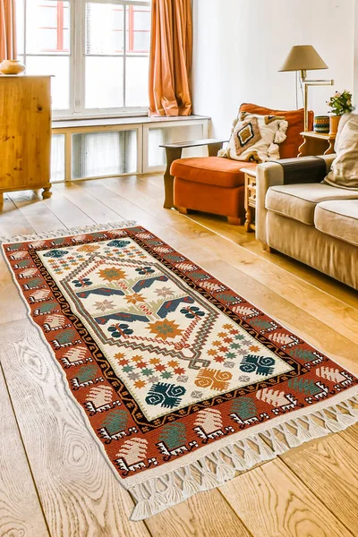 Model oluşturmak için halı kaplı oda resmi