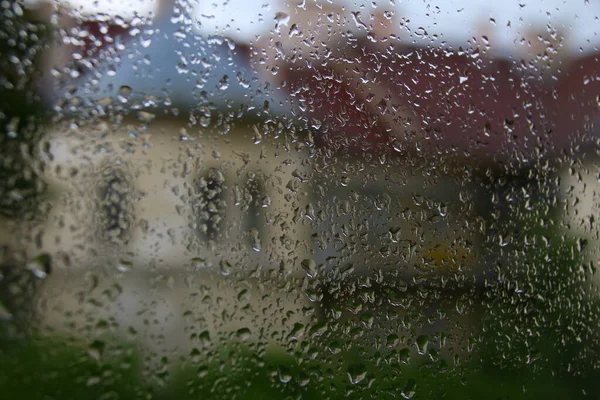 Βροχή Από Παράθυρο — Φωτογραφία Αρχείου