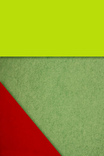 Textured and plain sheet papers forming two triangles and blank rectangle for creative cover designing