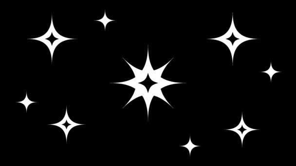 Estrellas Vectoriales Diferentes Formas Tamaños — Vídeo de stock