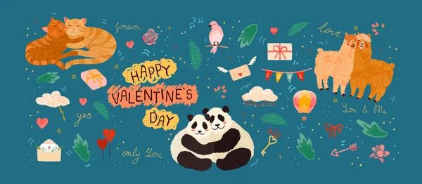 Поздравительные открытки на день святого Валентина — стоковый вектор