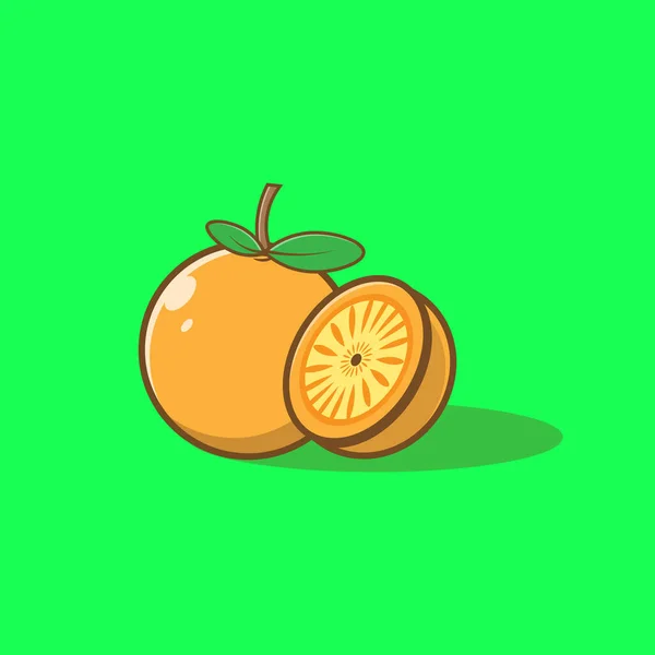 Εικονογράφηση Κοπής Πορτοκαλί Φρούτων Εικονίδιο Κινουμένων Σχεδίων Έννοια Φρούτων Αποκλειστικός — Διανυσματικό Αρχείο