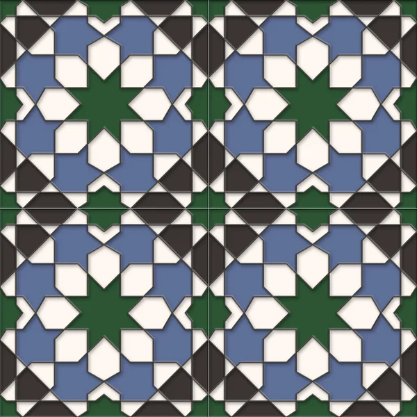 Pola Geometris Abstrak Latar Belakang Tile Halus Ornamental Vintage — Stok Foto