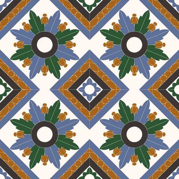 Abstract Geometrisch Patroon Vintage Ornamentale Naadloze Tegel Achtergrond — Stockfoto