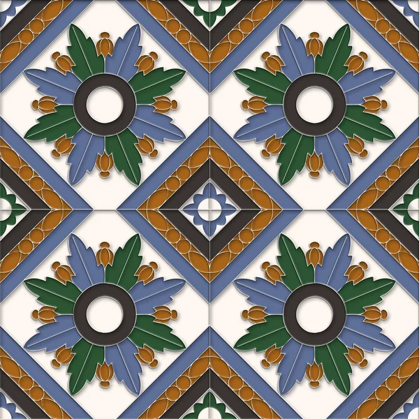 Abstrakte Geometrische Muster Vintage Ornamental Nahtlose Fliese Hintergrund — Stockfoto