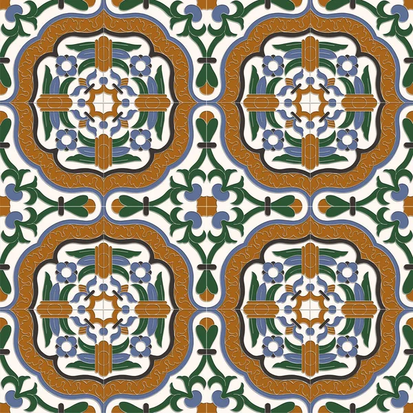 Patrón Sin Costuras Con Azulejos Geométricos Ilustración Vectorial — Foto de Stock