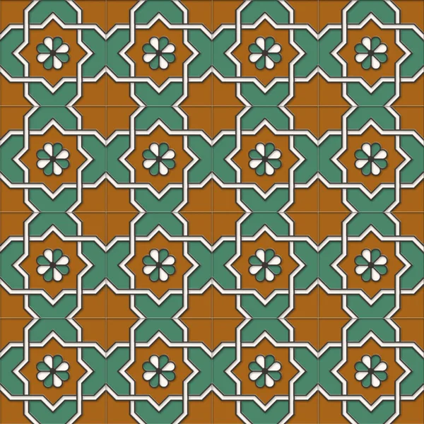 Patrón Sin Costuras Formas Geométricas Abstractas Ilustración Basada Azulejos Pintados — Foto de Stock