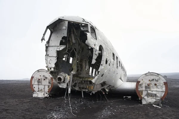 Plane Wreck in the black sand