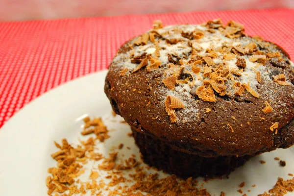 fotografa de un pastelito de çikolata