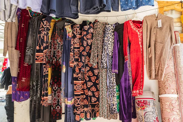 Sarvoda Sughd Province Tajikistan August 2021 Women Clothing Sale Market — Stock Photo, Image