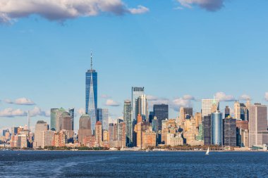 Manhattan, New York, New York, ABD. Aşağı Manhattan silüeti.