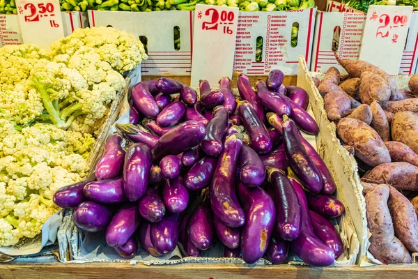 Chinatown Manhattan New York City New York Usa Eggplant Sale — Stock Photo, Image