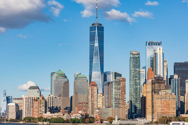 Manhattan, New York City, New York, USA. The Lower Manhattan skyline.