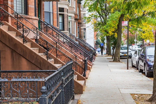 Bronx, New York, New York, ABD. Bronx 'taki Brownstone evleri.