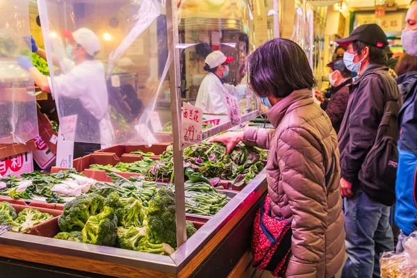 Chinatown Manhattan Nueva York Nueva York Noviembre 2021 Compras Verduras — Foto de Stock
