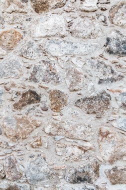 San Javier, Loreto, Baja California Sur, Meksika. Baja yarımadasındaki taş duvarın ayrıntıları..