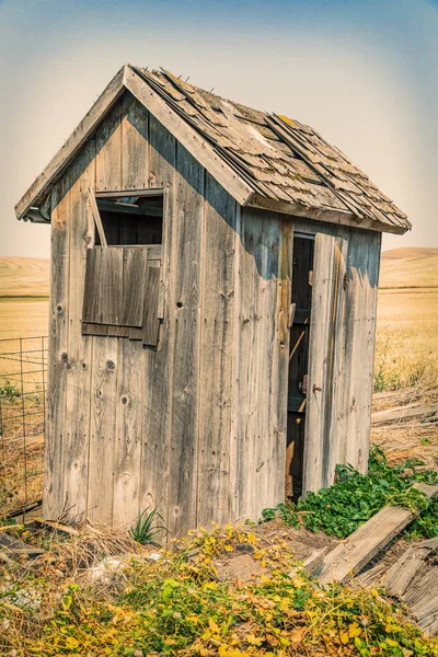 Usa Washington State Whitman County Palouse Old Wooden Out House — Zdjęcie stockowe