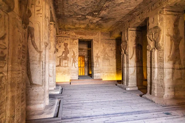 Abu Simbel Aswan Egipto Fevereiro 2022 Dentro Pequeno Templo Ramsés — Fotografia de Stock