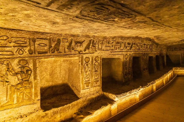 Abu Simbel Assuan Egitto Febbraio 2022 Rilievo Murale Nel Grande — Foto Stock