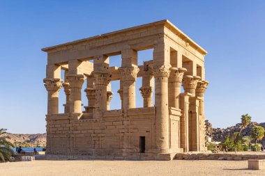 Agilkia Adası, Aswan, Mısır. 24 Şubat 2022. Hughe Tapınağı, UNESCO 'nun Dünya Mirası Alanı.