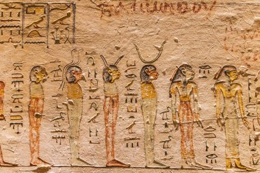 Krallar Vadisi, Luxor, Mısır. 26 Şubat 2022. Luxor 'daki Krallar Vadisi' ndeki Ramses VI mezarlarının içi..