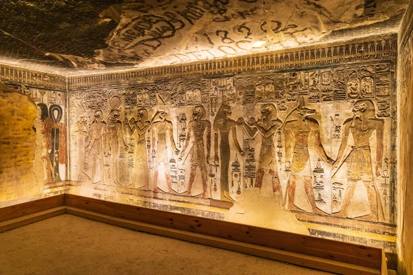 Vale Dos Reis Luxor Egito Fevereiro 2022 Interior Dos Túmulos — Fotografia de Stock