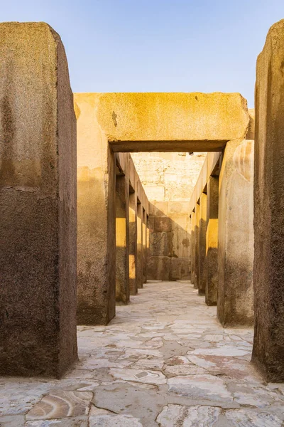 Gizé Cairo Egipto Ruínas Templo Complexo Grande Pirâmide Gizé — Fotografia de Stock