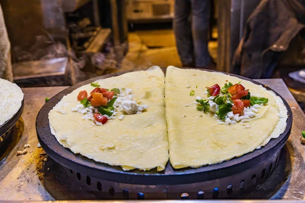 Cairo Egypt Crepes Being Made Shop Moez Street Old Cairo — Stock Photo, Image