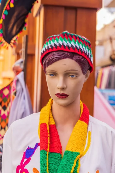 Thebes Luxor Egypt Mannequin Crocheted Hat Scarf — Stock Photo, Image