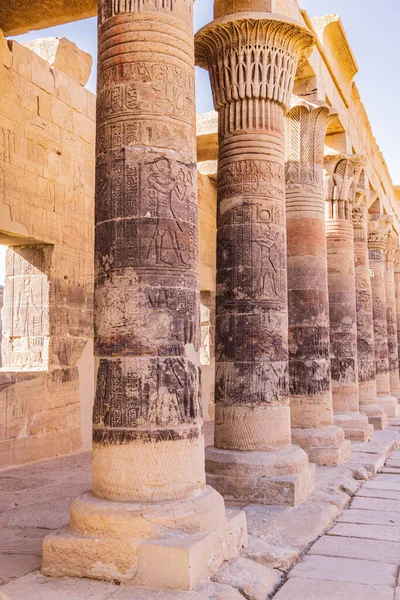 Ilha Agilkia Assuão Egito Esculturas Colunas Templo Philae Património Mundial — Fotografia de Stock