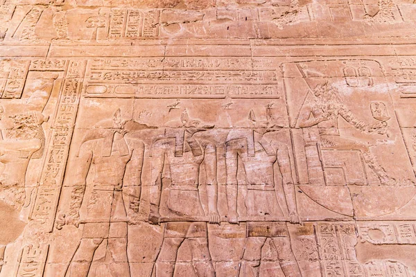 Edfu, Aswan, Egypt. Carving of the god Anubis in the Temple of Horus at Edfu.