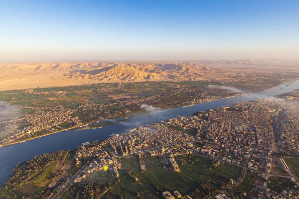 Luxor Egipt Widok Balonu Gorące Powietrze Luksorze — Zdjęcie stockowe