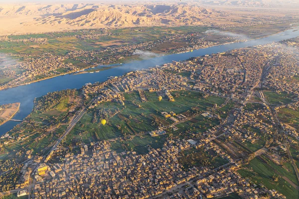 Luxor Egipto Vista Desde Globo Aerostático Luxor — Foto de Stock