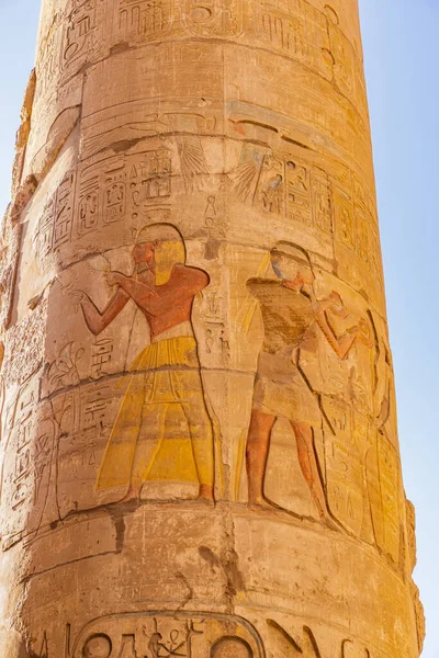 Κάρνακ Λούξορ Αίγυπτος Στήλες Της Μεγάλης Υποστύλης Αίθουσας Στο Συγκρότημα — Φωτογραφία Αρχείου