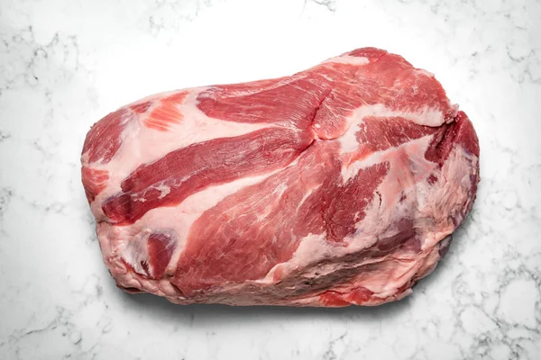 Χοιρινό Λαιμό Κομμένο Κρέας Για Κάνεις Χοιρινό Πάνω Προς Κάτω — Φωτογραφία Αρχείου