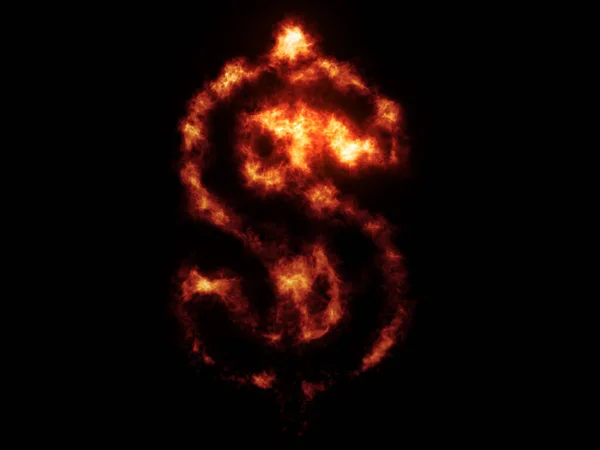 High res dollar sign on fire