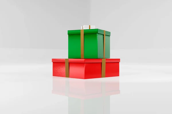 Rendering Christmas Gifts Stack Three — Stock Photo, Image