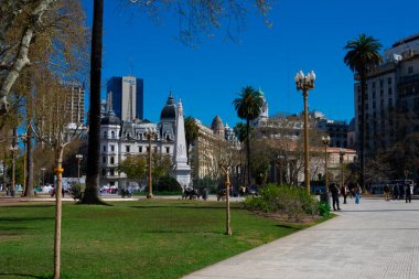 Buenos Aires, Arjantin. Eylül 04, 2022. Mayıs Meydanı (Plaza de Mayo) Buenos Aires 'in bir şehir meydanı ve ana temel alanı