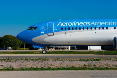 Buenos Aires, Arjantin. 11 Temmuz 2021. Aerolineas Argentinas Boeing 737-800 uçağı. Jorge Newbery Havaalanı (Aeroparque Jorge Newbery)